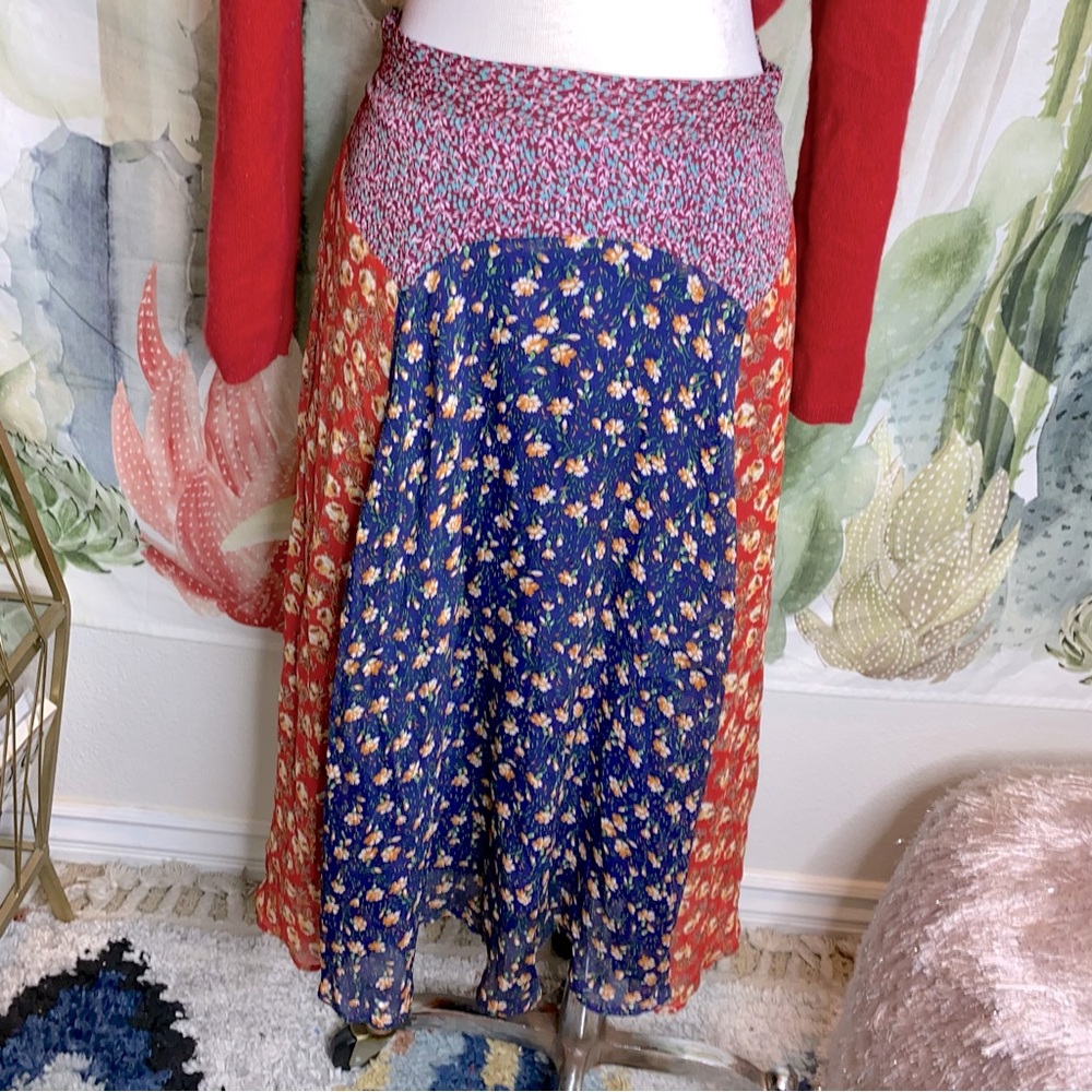 Meadow Rue by Anthropologie Floral Midi Skirt 🌵